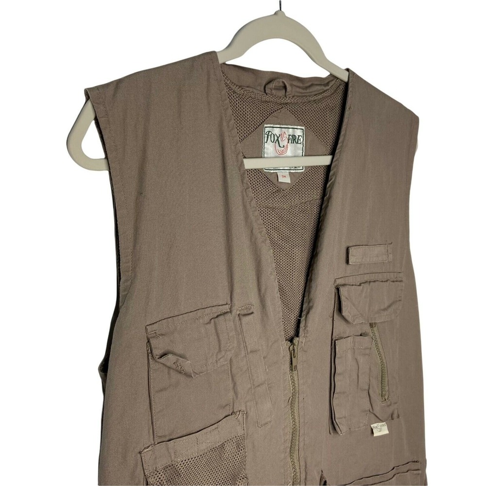 Fox Fire Photography Vest Mens Small Brown Utility Cargo Fishing Safari Hiking - Picture 6 of 7